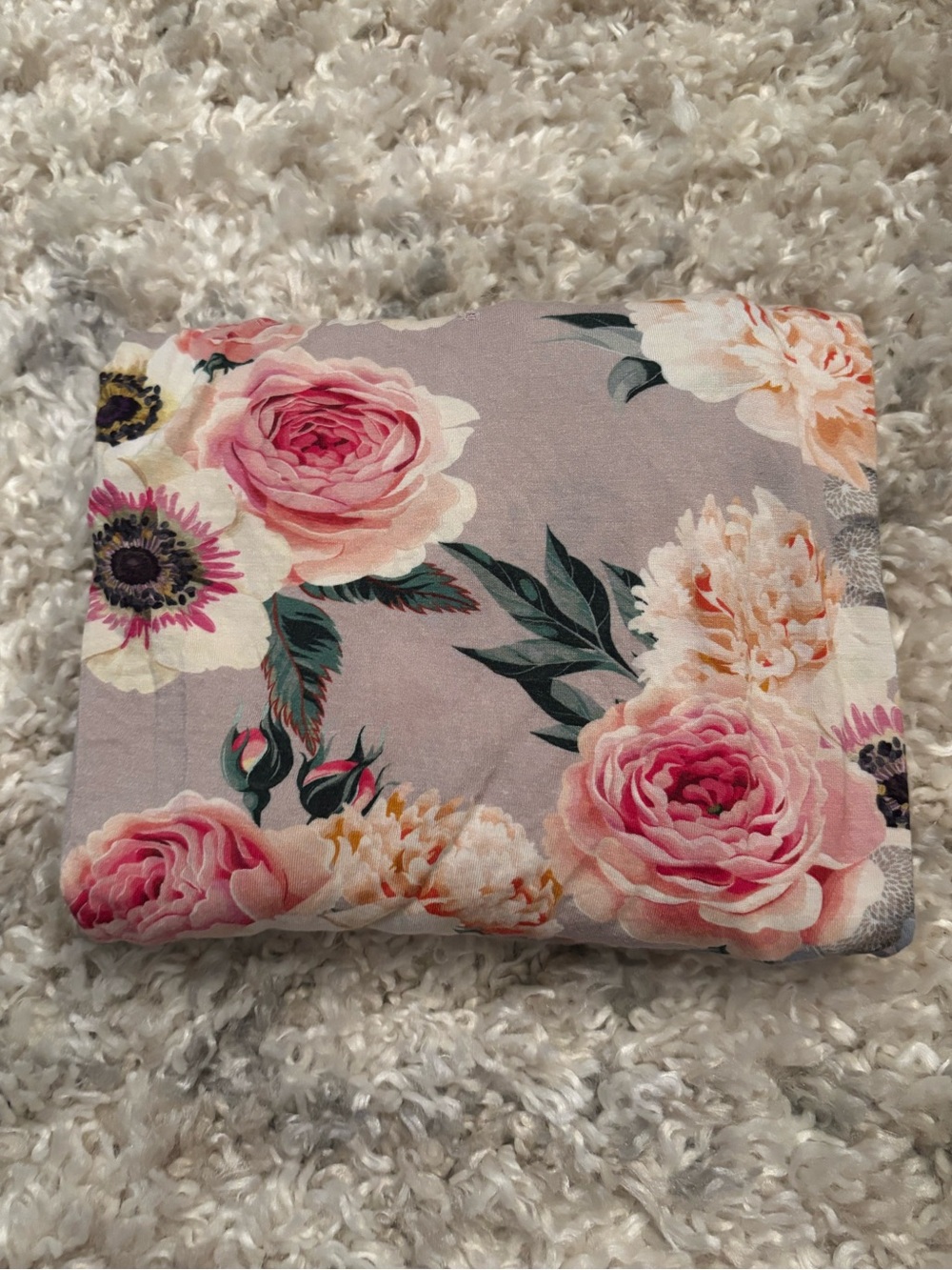 Posh Peanut French Gray Floral Fitted Crib Sheet